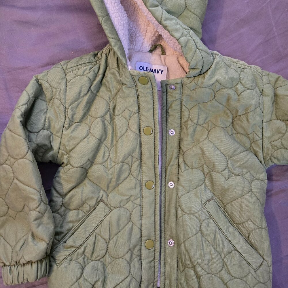 Old Navy Toddler Girls Green Heart jacket 5T